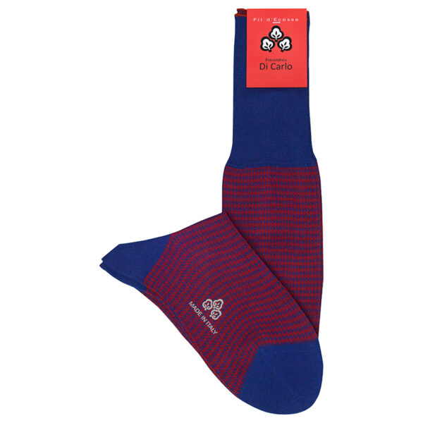 2 MI-BAS FIL D'ECOSSE PIED DE POULE - 6_ROYAL CARMIN