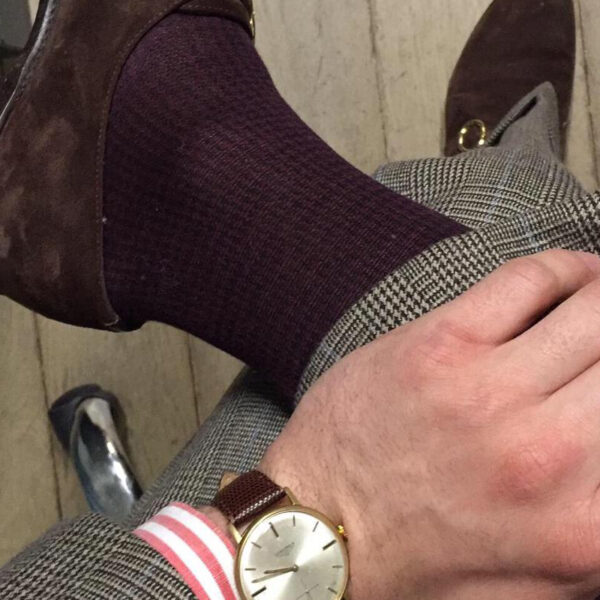 PDC PIED LH Navy Bordeaux