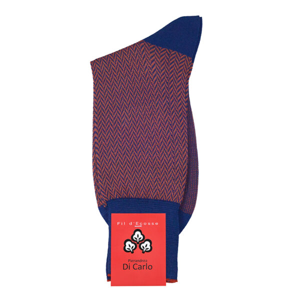 2-CHAUSSETTE FIL D'ECOSSE-MOTIF-Royal Pink